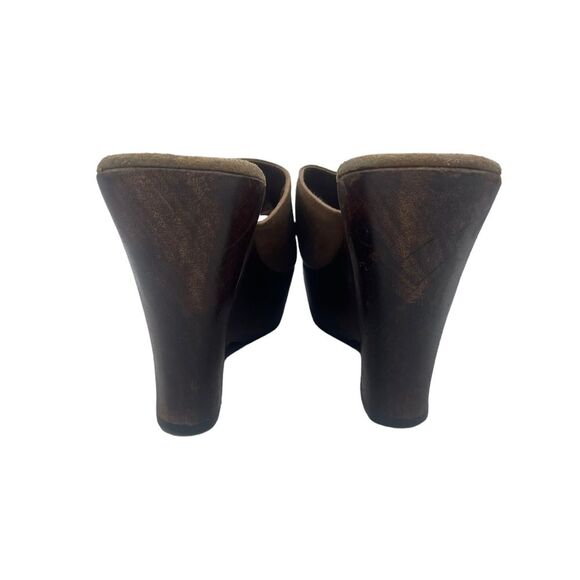 Steve Madden  "Lounge" Leather and Wood Platform Sz 9 1/2 B - Picture 7 of 10